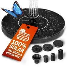 Solar Springbrunnen Schwarz 180L/h 160mm Solar Springbrunnen Schwarz 180L/h 160mm