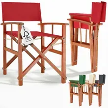 Regiestuhl Rot Eukalyptusholz FSC®-zertifiziert Klappbar Gartenstuhl bis 160kg Regiestuhl Rot Eukalyptusholz FSC®-zertifiziert Klappbar Gartenstuhl bis 160kg