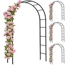 Rosenbogen 4er-Set Schwarz 240x37x140cm Rosenbogen 4er-Set Schwarz 240x37x140cm