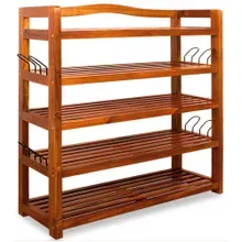 Casaria® Schuhregal aus Akazienholz 75x26x82cm Casaria® Schuhregal aus Akazienholz 75x26x82cm