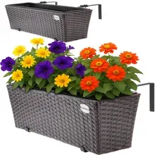 Polyrattan Blumenkasten 2er-Set Braun Polyrattan Blumenkasten 2er-Set Braun