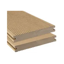 BPC Massivdiele WoodoAthen, 19 x 140 mm, beidseitig begehbar, geriffelt / glatt, sandfarbend, in der Länge 4 m - NEU BPC Massivdiele WoodoAthen, 19 x 140 mm, beidseitig begehbar, geriffelt / glatt, sandfarbend, in der Länge 4 m - NEU