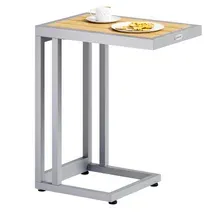 Casaria® Beistelltisch Natur WPC 65,5x50x40cm Casaria® Beistelltisch Natur WPC 65,5x50x40cm