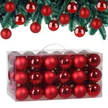 Casaria® Weihnachtskugeln Rot 54-tlg in matt & glänzend Casaria® Weihnachtskugeln Rot 54-tlg in matt & glänzend