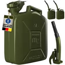 Metallkanister 3er-Set Grün je 5L + Ausgießer Metallkanister 3er-Set Grün je 5L + Ausgießer