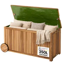 Gartenbox Akazienholz 350L mit Innenplane 119x50x61cm wetterfest Gartenbox Akazienholz 350L mit Innenplane 119x50x61cm wetterfest
