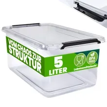Aufbewahrungsbox 8er-Set 30x20x12cm 5L transparent stapelbar BPA-frei Aufbewahrungsbox 8er-Set 30x20x12cm 5L transparent stapelbar BPA-frei