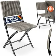 Polyrattan Klappstuhl Rom 2er-Set Creme Polyrattan Klappstuhl Rom 2er-Set Creme