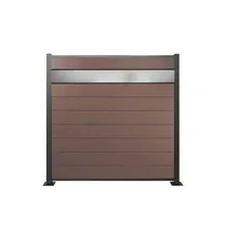 WPC Zaun, braun, Komplettset mit Designelement aus Kunstglas (Sicherheitsglas), 20 mm (Stärke) x 1800 mm (Breite) x 1850 mm (Höhe), Sichtschutz / Steckzaun / Modulares Zaunsystem inkl. Start- und Abschlussprofil (Serie WoodoNorderney+ ohne Pfosten) WPC Zaun, braun, Komplettset mit Designelement aus Kunstglas (Sicherheitsglas), 20 mm (Stärke) x 1800 mm (Breite) x 1850 mm (Höhe), Sichtschutz / Steckzaun / Modulares Zaunsystem inkl. Start- und Abschlussprofil (Serie WoodoNorderney+ ohne Pfosten)