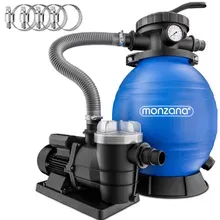 Sandfilteranlage Pool 9600 L/h mit Vorfilter 7-Wege Ventil Sandfilteranlage Pool 9600 L/h mit Vorfilter 7-Wege Ventil