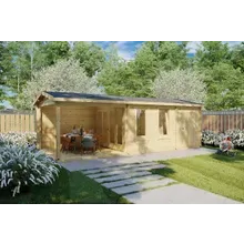 Gartenhaus mit Terrasse & Schuppen “Super Nora E” 8x4m | Gartenhaus mit Veranda | Gartenhaus mit Schuppen Gartenhaus mit Terrasse & Schuppen “Super Nora E” 8x4m | Gartenhaus mit Veranda | Gartenhaus mit Schuppen