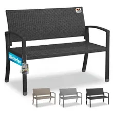 Polyrattan Gartenbank Schwarz 122x58x87cm Polyrattan Gartenbank Schwarz 122x58x87cm