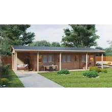 Blockhaus mit 2 Schlafzimmern und Terrasse “Edward” 13x6m | Großes Gartenhaus 13x6m | Blockhaus | Blockbohlenhaus Blockhaus mit 2 Schlafzimmern und Terrasse “Edward” 13x6m | Großes Gartenhaus 13x6m | Blockhaus | Blockbohlenhaus