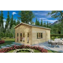 Blockhaus mit Schlafboden “Stefan 5” 5x8m Blockhaus mit Schlafboden “Stefan 5” 5x8m