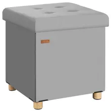 Casaria® Sitzhocker Grau Samt 42x38x38cm faltbar Casaria® Sitzhocker Grau Samt 42x38x38cm faltbar