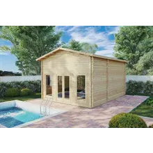 Gartenhaus “Golfsimulator 1” 5x6m | Golfsimulator für den Garten | 5x6m großes Gartenhaus aus Holz mit Satteldach | Gartenbüro Gartenhaus “Golfsimulator 1” 5x6m | Golfsimulator für den Garten | 5x6m großes Gartenhaus aus Holz mit Satteldach | Gartenbüro