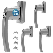 monzana® Fenstergriff 4er-Set Silber abschließbar monzana® Fenstergriff 4er-Set Silber abschließbar