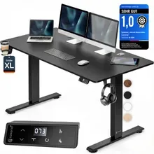 Höhenverstellbarer Schreibtisch Schwarz (Carbon-Optik) 160x70x72-117cm Höhenverstellbarer Schreibtisch Schwarz (Carbon-Optik) 160x70x72-117cm