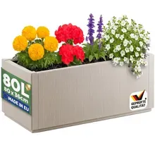 Blumentopf Ethica Kreideweiß Kunststoff 80x36x36cm Blumentopf Ethica Kreideweiß Kunststoff 80x36x36cm