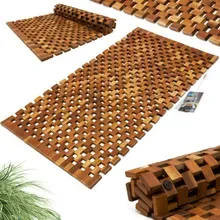 Badvorleger Holz 80x50cm FSC®-zertifiziertes Akazienholz Gummistopper Badvorleger Holz 80x50cm FSC®-zertifiziertes Akazienholz Gummistopper