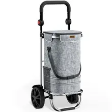 monzana® Einkaufstrolley Grau Alu 56L 31x24x54cm monzana® Einkaufstrolley Grau Alu 56L 31x24x54cm