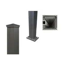 Verstärkter Aluminium Pfosten für Montage von Gartentoren und Gartentüren, 3,5 mm Materialstärke, 100 x 100 mm, 2,00 m Länge, inkl. Pfostenträger, Pfostenkappe, Abdeckleiste und Stopper - in anthrazit Verstärkter Aluminium Pfosten für Montage von Gartentoren und Gartentüren, 3,5 mm Materialstärke, 100 x 100 mm, 2,00 m Länge, inkl. Pfostenträger, Pfostenkappe, Abdeckleiste und Stopper - in anthrazit