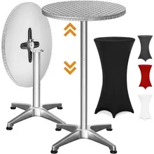Casaria® Stehtisch Silber 115x60cm + Husse Schwarz Ø60cm Casaria® Stehtisch Silber 115x60cm + Husse Schwarz Ø60cm