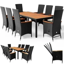 Casaria® Polyrattan Garten-Sitzgruppe Rio 9-tlg Schwarz Casaria® Polyrattan Garten-Sitzgruppe Rio 9-tlg Schwarz