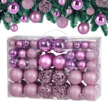 Casaria® Weihnachtskugeln Rosa 100-tlg in matt, glänzend & glitzernd Casaria® Weihnachtskugeln Rosa 100-tlg in matt, glänzend & glitzernd