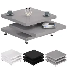 Casaria® Couchtisch New York Grau 72x72cm verstellbar Casaria® Couchtisch New York Grau 72x72cm verstellbar