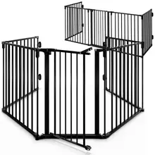 Casaria® Kaminschutzgitter 2er-Set Schwarz Stahl 306x76,5cm Casaria® Kaminschutzgitter 2er-Set Schwarz Stahl 306x76,5cm