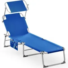 Gartenliege Ibiza Blau 190x59x29cm Alu Sonnendach Gartenliege Ibiza Blau 190x59x29cm Alu Sonnendach