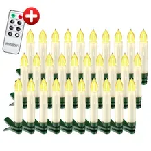 Kabellose Weihnachtsbaumkerzen LED 30er-Set Warmweiß mit Timer & Fernbedienung Kabellose Weihnachtsbaumkerzen LED 30er-Set Warmweiß mit Timer & Fernbedienung