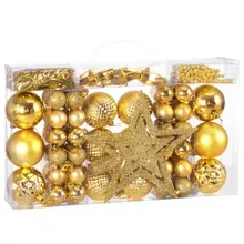 Casaria® Weihnachtskugeln Gold 66 tlg in matt glänzend & glitzernd Casaria® Weihnachtskugeln Gold 66 tlg in matt glänzend & glitzernd