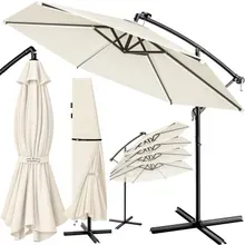 LED Solar Ampelschirm Mali Creme Ø350cm UV-Schutz 80+ Hülle LED Solar Ampelschirm Mali Creme Ø350cm UV-Schutz 80+ Hülle