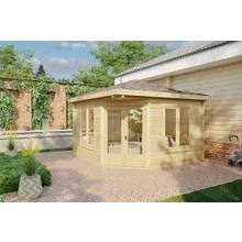 Eck-Gartenhaus “Fargo C” 4x4m | 5-Eck-Gartenhaus aus Holz | 4x4m großes Gartenhaus aus Holz | 12m² großes Gartenhaus aus Holz Eck-Gartenhaus “Fargo C” 4x4m | 5-Eck-Gartenhaus aus Holz | 4x4m großes Gartenhaus aus Holz | 12m² großes Gartenhaus aus Holz
