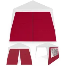 Casaria® Seitenwand Faltpavillon Capri 2er-Set Rot 3x3m Casaria® Seitenwand Faltpavillon Capri 2er-Set Rot 3x3m