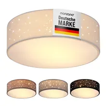 monzana® Deckenlampe Weiß Stoff Ø30cm Sternenhimmel monzana® Deckenlampe Weiß Stoff Ø30cm Sternenhimmel