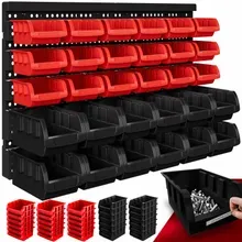 monzana® Werkzeugwand Schwarz/Rot 32-tlg mit Stapelboxen monzana® Werkzeugwand Schwarz/Rot 32-tlg mit Stapelboxen