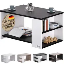 Casaria® Couchtisch Santa Cruz Weiß/Anthrazit 90x60x50cm Casaria® Couchtisch Santa Cruz Weiß/Anthrazit 90x60x50cm