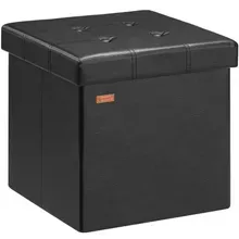 Casaria® Sitzhocker Schwarz Kunstleder 38x38x38cm faltbar Casaria® Sitzhocker Schwarz Kunstleder 38x38x38cm faltbar