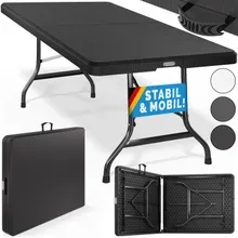 Casaria® Gartentisch Schwarz Rattan-Look 180x75x73cm klappbar Casaria® Gartentisch Schwarz Rattan-Look 180x75x73cm klappbar