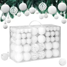 Casaria® Weihnachtskugeln Weiß 100-tlg in matt, glänzend & glitzernd Casaria® Weihnachtskugeln Weiß 100-tlg in matt, glänzend & glitzernd