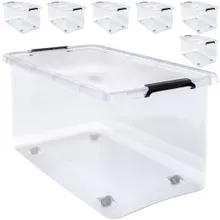 Deuba® Aufbewahrungsbox 6er-Set Transparent 60x40x35cm 60L stapelbar Deuba® Aufbewahrungsbox 6er-Set Transparent 60x40x35cm 60L stapelbar
