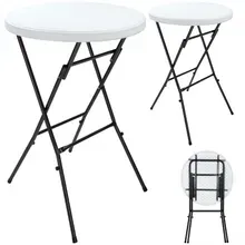 Casaria® Stehtisch klappbar 2er-Set Kunststoff Ø72cm Weiß Casaria® Stehtisch klappbar 2er-Set Kunststoff Ø72cm Weiß
