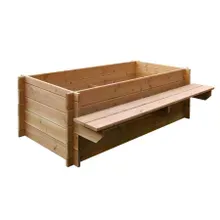 Hochbeet mit Sitzbank, Douglasie natur, 200 cm (B) x 130 cm (T) x 65 cm (H) Hochbeet mit Sitzbank, Douglasie natur, 200 cm (B) x 130 cm (T) x 65 cm (H)