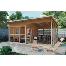 Gartenhaus “Elias” 6x3m | 3x6m großes Gartenhaus mit Veranda und Pultdach | Modernes Gartenhaus aus Holz mit 21mm Wandstärke Gartenhaus “Elias” 6x3m | 3x6m großes Gartenhaus mit Veranda und Pultdach | Modernes Gartenhaus aus Holz mit 21mm Wandstärke