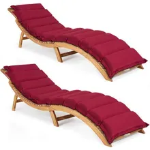 Casaria® Faltbare Gartenliege 2er-Set Akazie FSC®-zertifiziert inkl Auflage Rot Casaria® Faltbare Gartenliege 2er-Set Akazie FSC®-zertifiziert inkl Auflage Rot