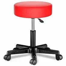 Rollhocker Kunstleder Rot 360° drehbar Rollhocker Kunstleder Rot 360° drehbar