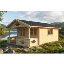 Saunahaus mit Veranda “Sommerland” 4x7m | Gartensauna mit Vorraum | Sauna kaufen | Außensauna | Outdoor-Sauna für den Garten Saunahaus mit Veranda “Sommerland” 4x7m | Gartensauna mit Vorraum | Sauna kaufen | Außensauna | Outdoor-Sauna für den Garten